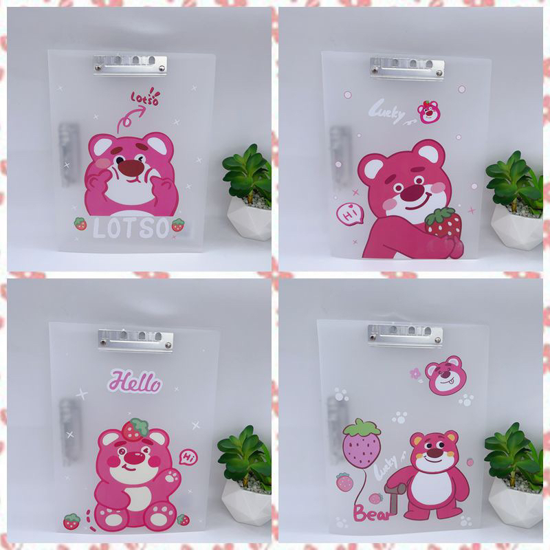 Bìa Kẹp Tài Liệu Đôi, Bìa Trình Ký Đôi Mẫu Gấu Dâu LOTSO Size A4