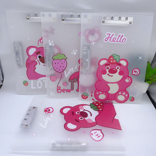 Bìa Kẹp Tài Liệu Đôi, Bìa Trình Ký Đôi Mẫu Gấu Dâu LOTSO Size A4