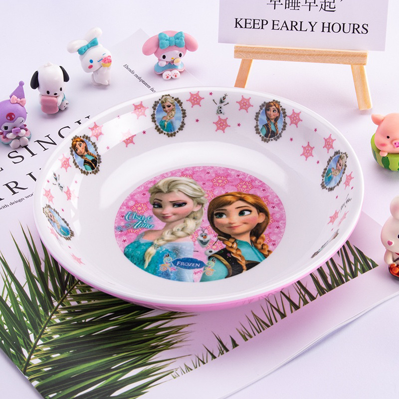 Dĩa nhựa melamine tròn Hello Kitty - Doremon Doraemon - Elsa - Melody - Nhện