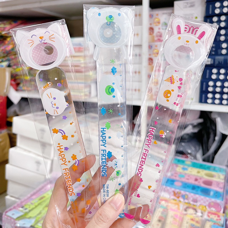 Thước Kẻ Hình Học Nhiều Mẫu Gấu Trúc, Hellokitty, Ếch, Hươu Cao Cổ, Bạch Tuyết Dễ Thương Cho Bé