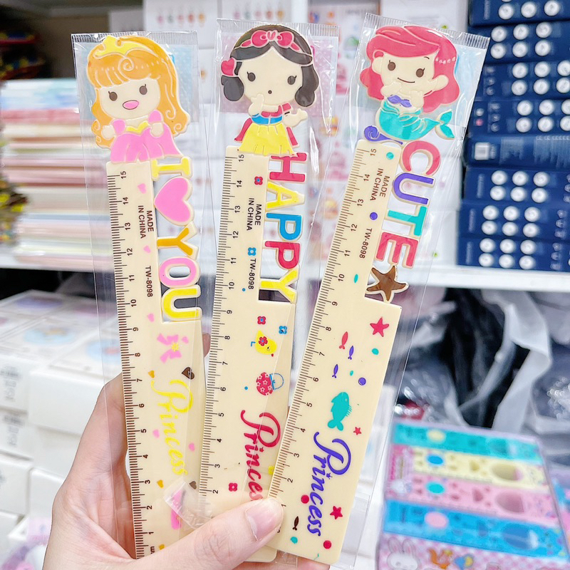 Thước Kẻ Hình Học Nhiều Mẫu Gấu Trúc, Hellokitty, Ếch, Hươu Cao Cổ, Bạch Tuyết Dễ Thương Cho Bé