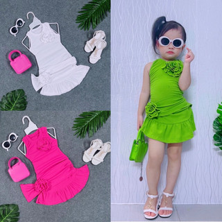 Đầm body khoét lưng cho bé gái thời trang chất thun mềm mại