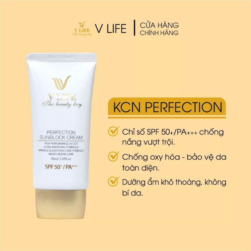 Kem chống nắng Vlife Hàn Quốc [Tặng bông tẩy trang hoặc sữa tắm hoặc mặt nạ hoặc bột tắm trắng Tâm An 100g]