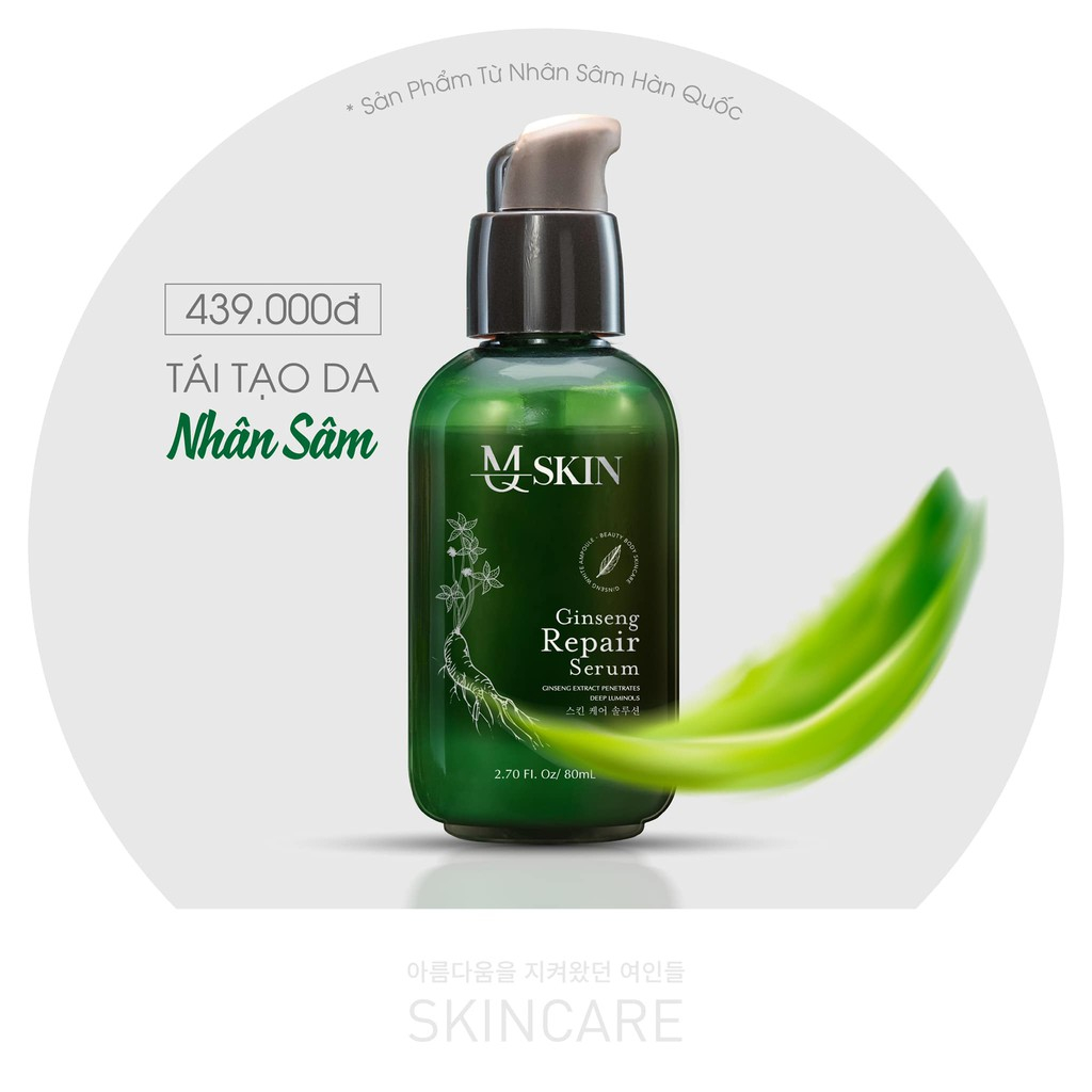 Serum tái tạo da nhân sâm MQ SKIN giảm mụn sẹo nám tàn nhang - Ginseng Repair Serum pet 80ml