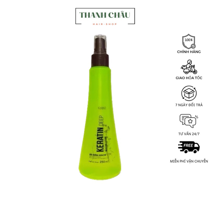 Xịt Dưỡng Tóc Keratin Karanz 250ml, Xịt Dưỡng Tóc Keratin Phục Hồi Hư Tổn