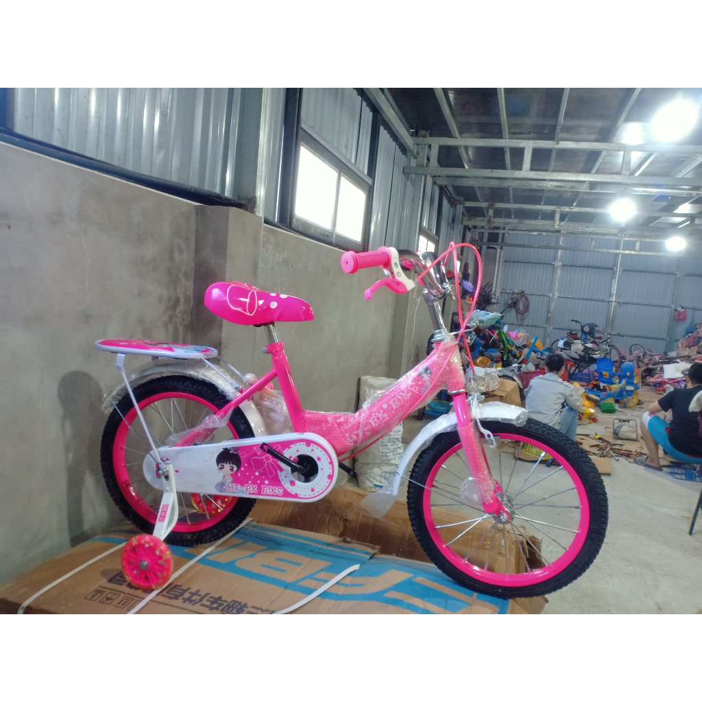 XE ĐẠP BÁNH 16 INCH MÀU HỒNG TÍM CHO BÉ GÁI 4-6 TUỔI