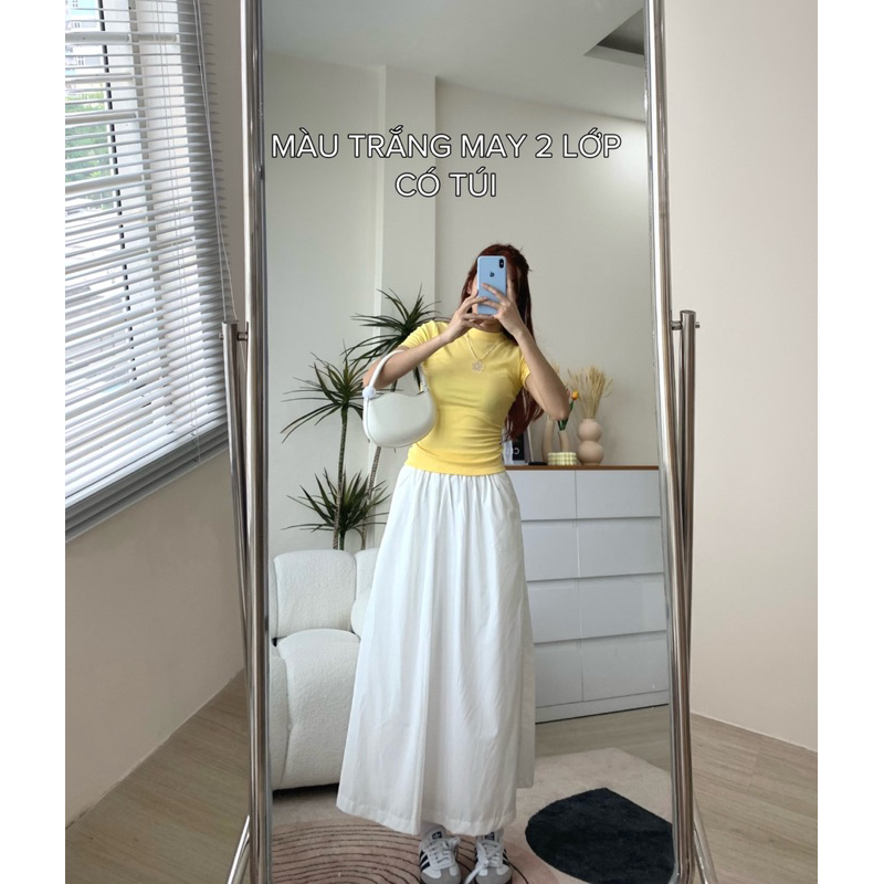 (Hàng có sẵn) Chân váy mùa thu cạp cao eo thon, có túi phong cách Hàn Quốc. | BigBuy360 - bigbuy360.vn
