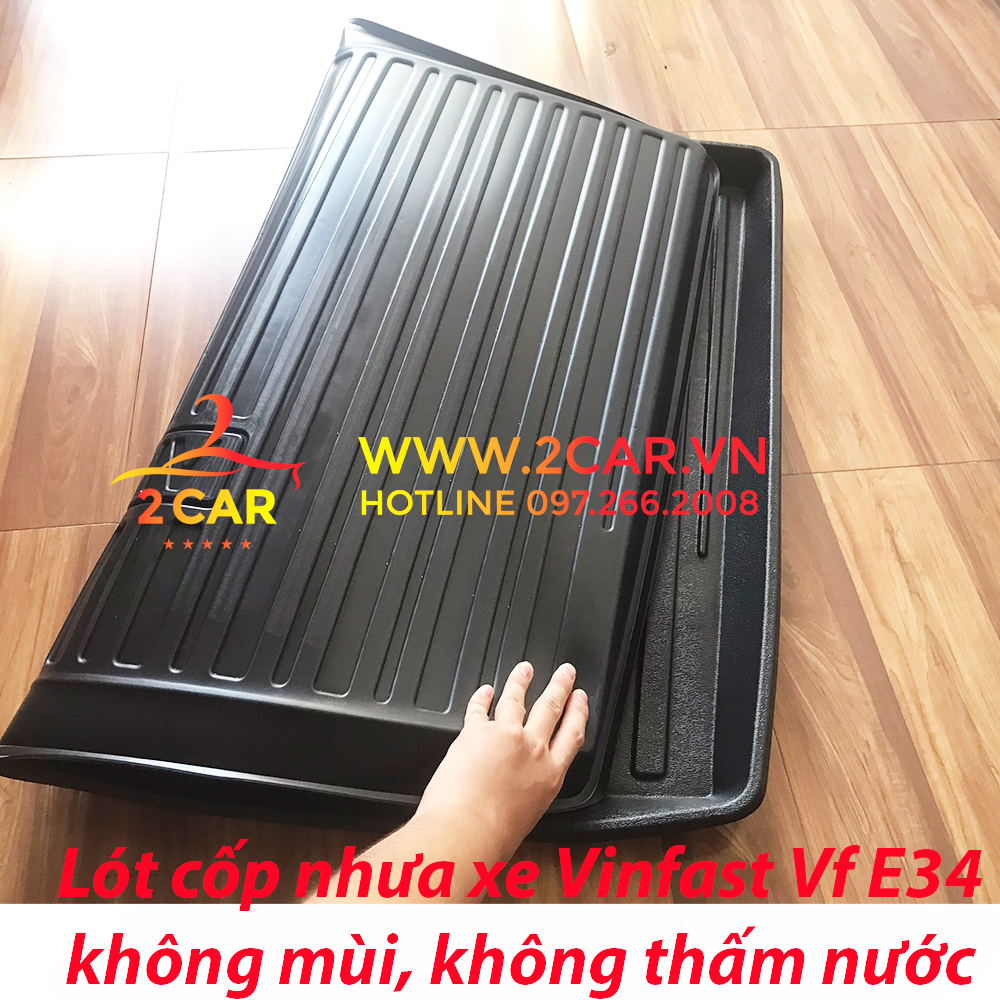 Lót cốp nhựa xe Vinfast VFE34, VF E34 , Hàng không mùi, không thấm nước, dễ vệ sinh