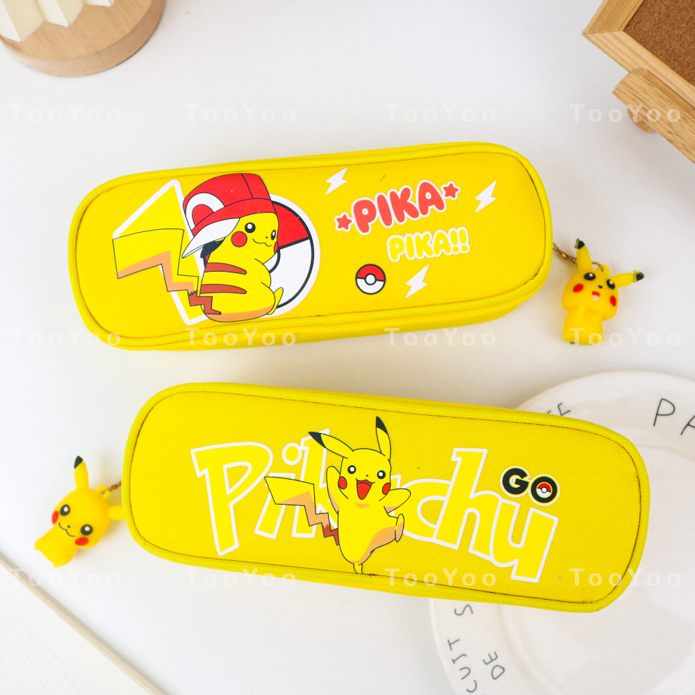 Hộp bút Pikachu vải Oxford 2 ngăn dễ thương cute TooYoo BK00192