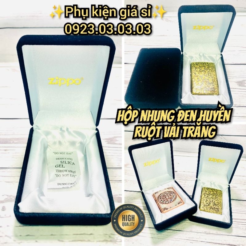 Hộp nhung đựng bảo quản và trưng bày Zippo màu đen