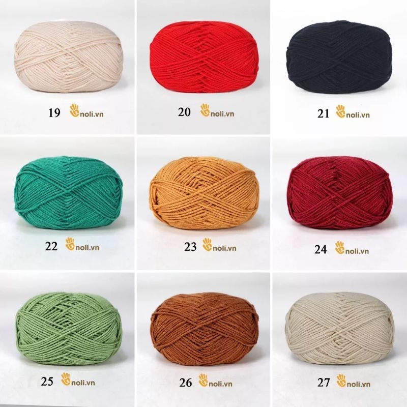 Len sợi MILK baby cotton, len đan