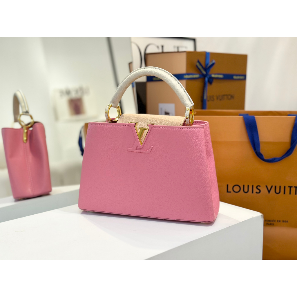 TÚI LV CAPU ROSE SZ27 DA THẬT