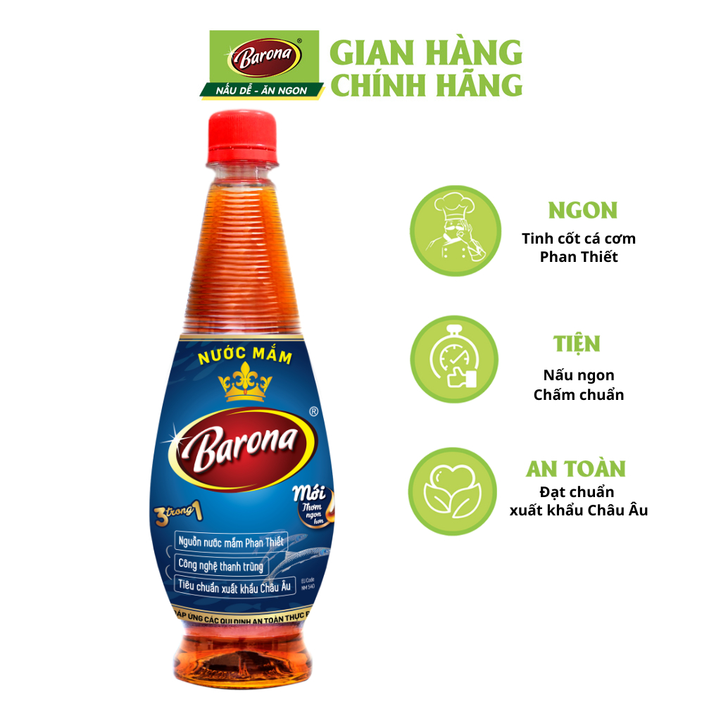 Combo 2 chai Nước Mắm Barona 12 độ đạm - 750ml