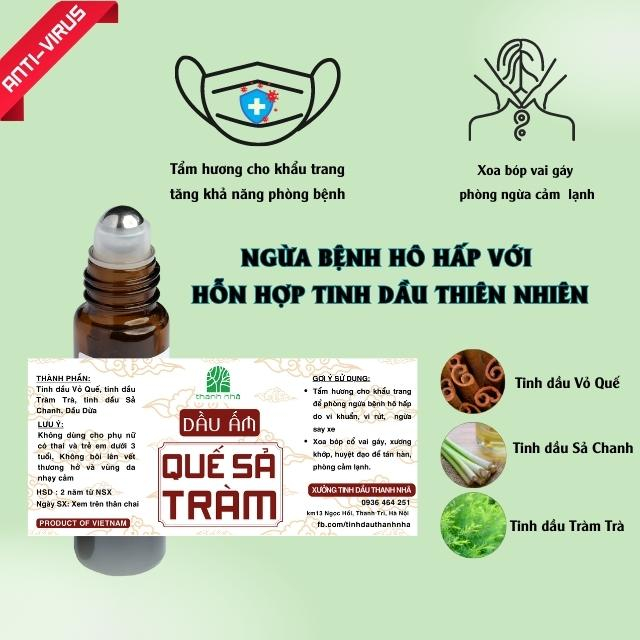 DẦU ẤM QUẾ SẢ TRÀM / Anti-virus massage oil/10ml