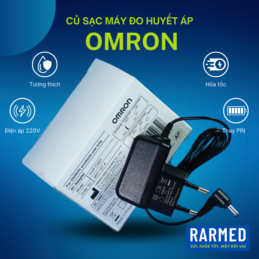 Củ sạc máy đo huyết áp Omron - Bộ chuyển đổi điện áp máy huyết áp AC Adapter