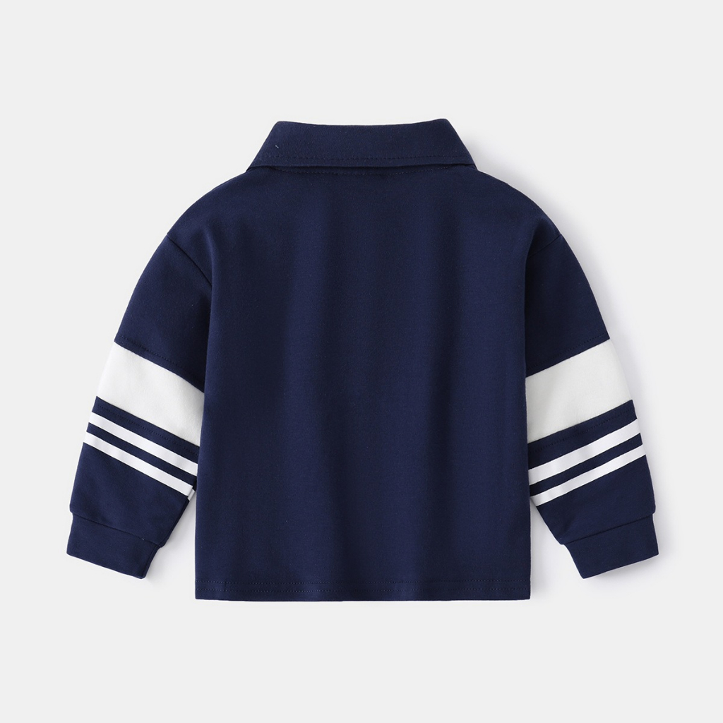 Bé trai và bé gái 2023 Áo polo dài tay Wellkids áo thun cho bé cá tính hàng xuất Âu Mỹ 10-26kg