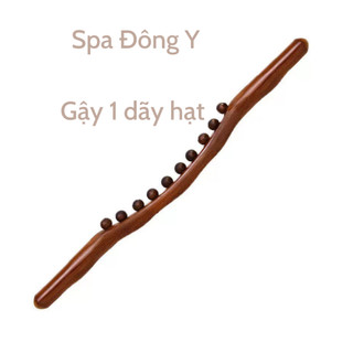 Gậy gỗ dưỡng sinh 1 hàng hạt ( 10 bi ) đa công dụng, massage vai gáy, toàn thân