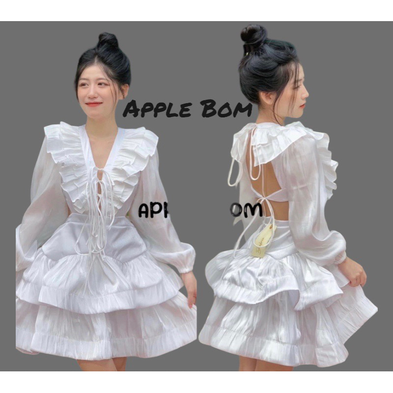 ĐẦM LUMINA THE HỞ LƯNG , CHẤT LIỆU ORGANZA CAO CẤP 304