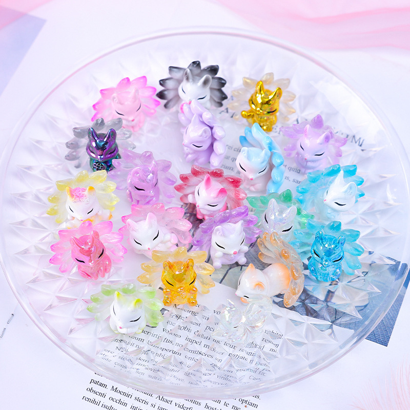 Mô Hình Chú Cáo Nhỏ Mini Nhiều Màu Trang Trí Decor Tiểu Cảnh