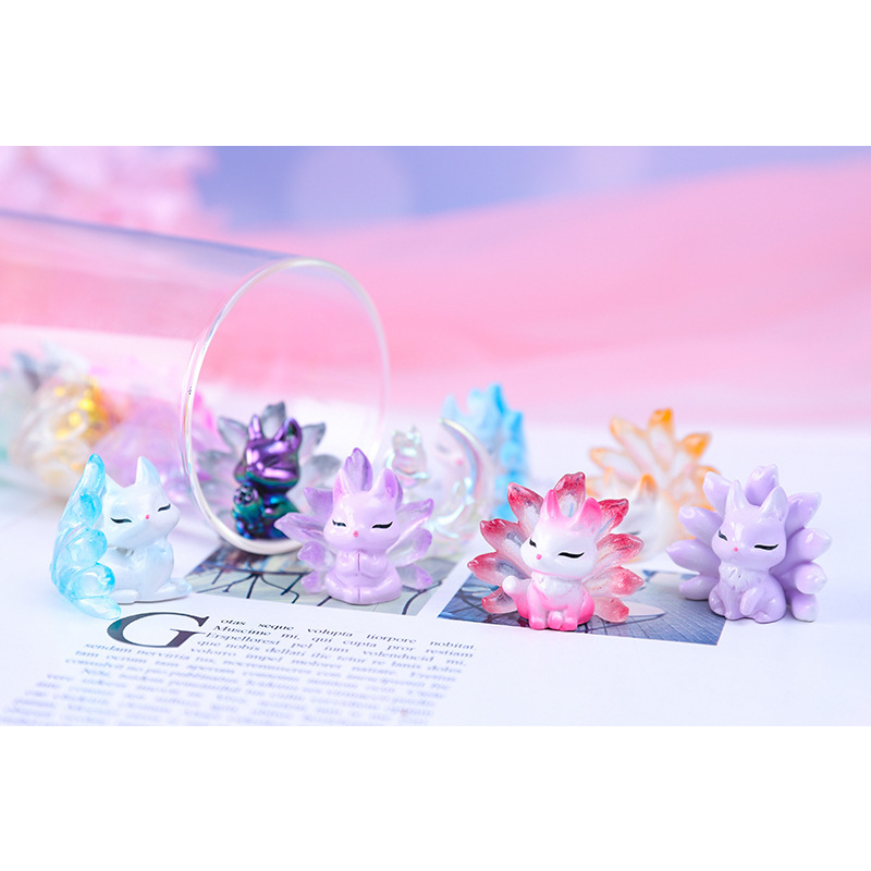 Mô Hình Chú Cáo Nhỏ Mini Nhiều Màu Trang Trí Decor Tiểu Cảnh