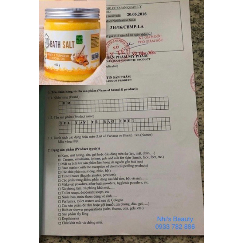 COMBO 3 HỘP MUỐI NGHỆ TẨY DA CHẾT HM