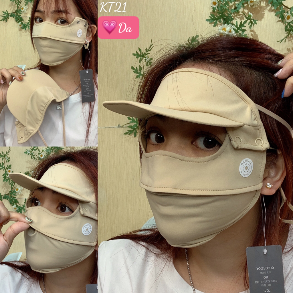Khẩu trang đi nắng dạng mặt nạ che hết mặt NÚT - KT21