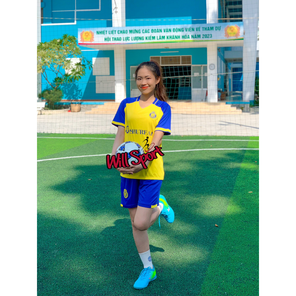 ÁO ĐÁ BÓNG CLB AL NASS VÀNG - BỘ QUẦN ÁO BÓNG ĐÁ CLB AL NASSR VÀNG THUN LẠNH MẪU THẬT MÙA MỚI 2024