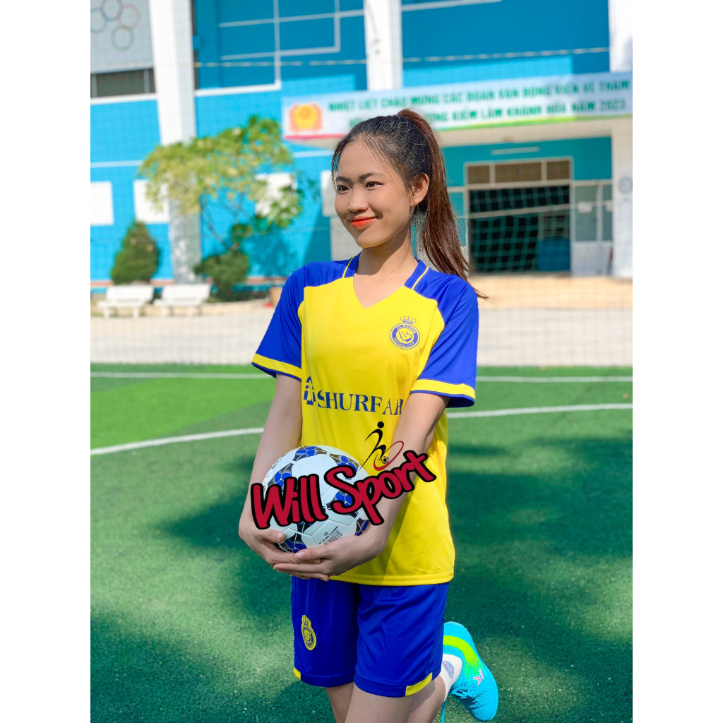 ÁO ĐÁ BÓNG CLB AL NASS VÀNG - BỘ QUẦN ÁO BÓNG ĐÁ CLB AL NASSR VÀNG THUN LẠNH MẪU THẬT MÙA MỚI 2024