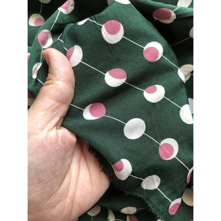 Vải lụa xanh dây bi tròn - khổ 1,5m