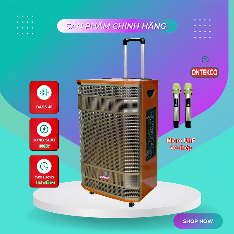 Loa kéo Chính hãng ONTEKCO 1503 PROMAX  - Bass 40CM 3 đường tiếng cao cấp- Tặng 2 mic hát cực hay