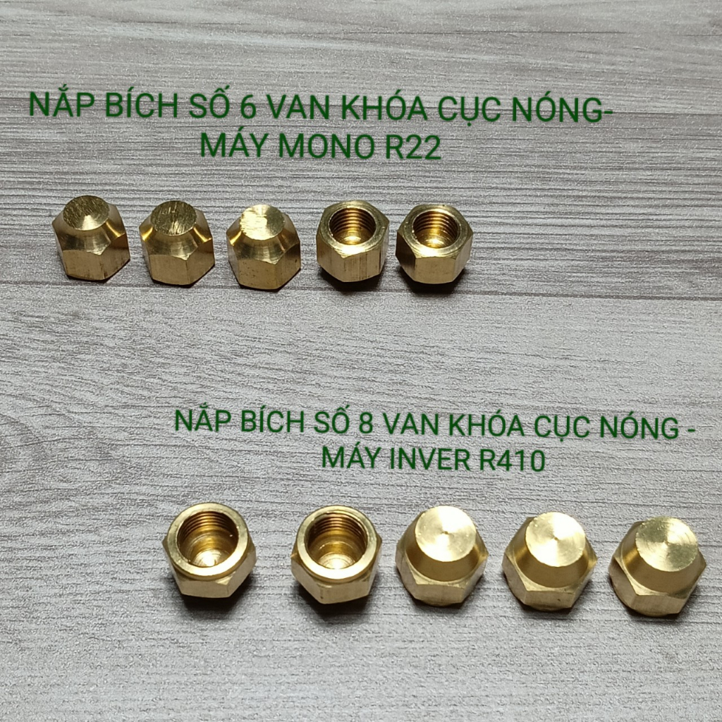 Nút bịt ống đồng- nắp bích ống đồng số 6 - số 8 van khóa cục nóng cho máy inver r410