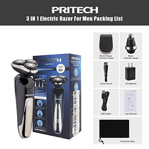 Máy cạo râu 3 trong 1 Pritech máy cạo râu 3 lưỡi kép không gây kích ứng da động cơ mạnh mẽ và thiết kế nhỏ gọn - REMO