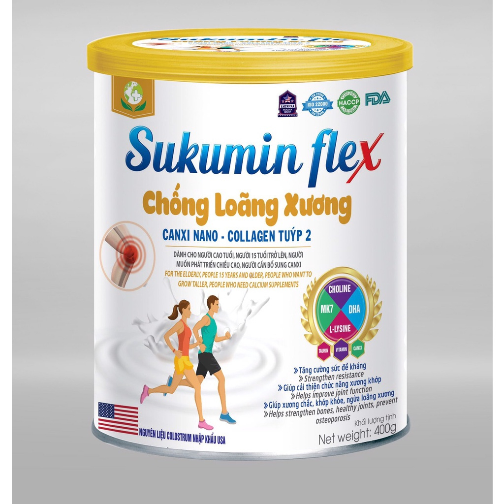 Sữa xương khớp sukumin Flex bổ sung canxi, ngừa loãng xương giảm đau nhức xương khớp, phát triển chiều cao
