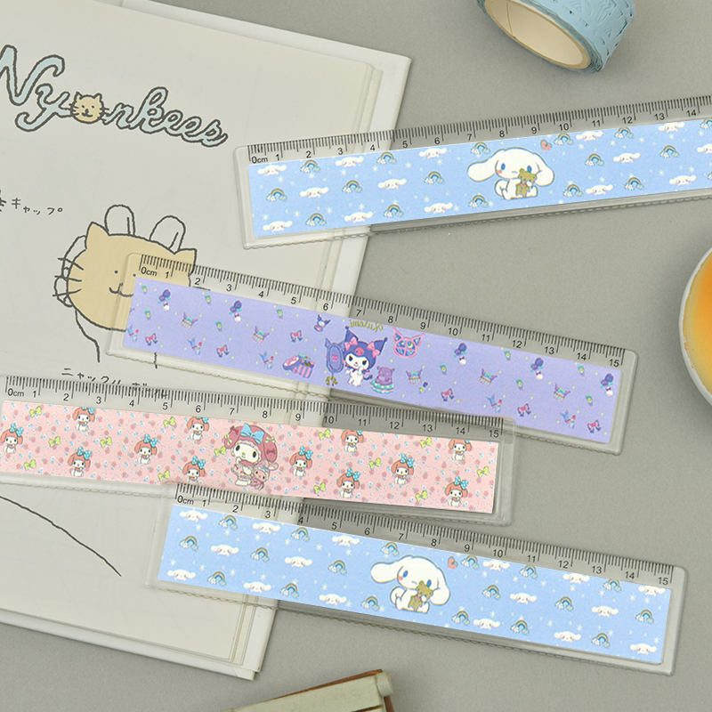 Miumiua🔮Sanrio Thước Cong 15CM Họa Tiết Hoạt Hình Kuromi Dễ Thương Cho Học Sinh