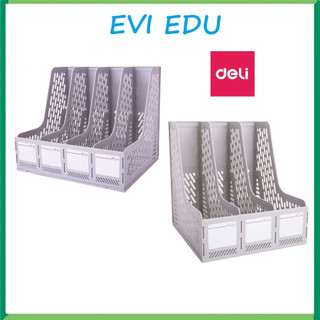Giá tài liệu 3 ngăn 9845 / file 4 ngăn đứng deli 9846 i khay tài liệu nhựa cao cấp màu ghi
