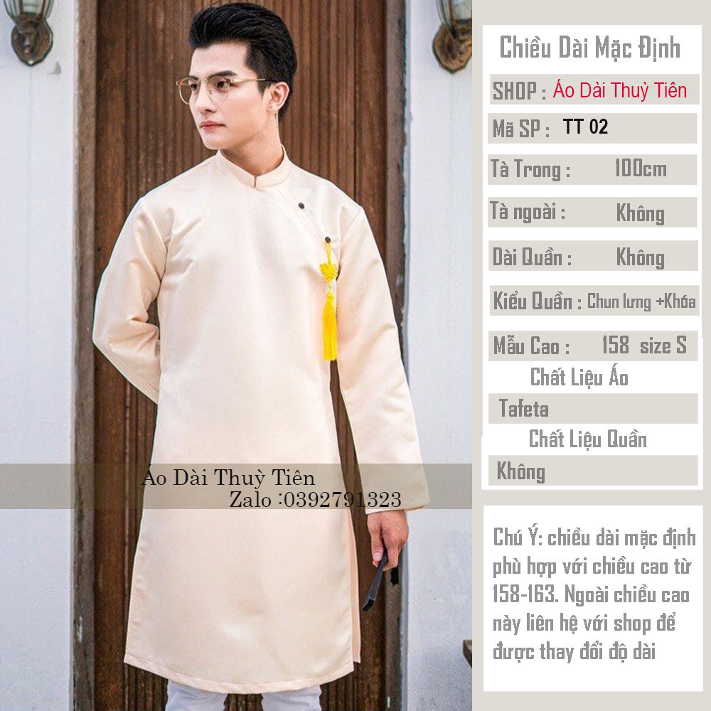Áo Dài Cách Tân Nam Vải Lụa Cao Cấp Tặng Kèm Ngọc  GB12