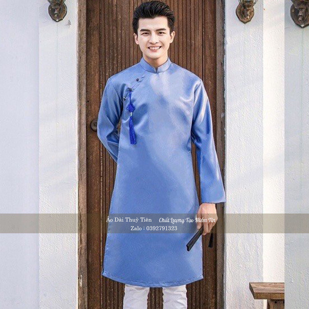 Áo Dài Cách Tân Nam Vải Lụa Cao Cấp Tặng Kèm Ngọc  GB12