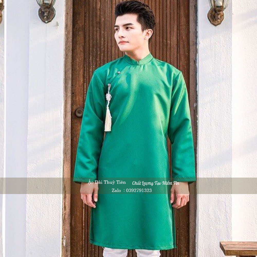 Áo Dài Cách Tân Nam Vải Lụa Cao Cấp Tặng Kèm Ngọc  GB12