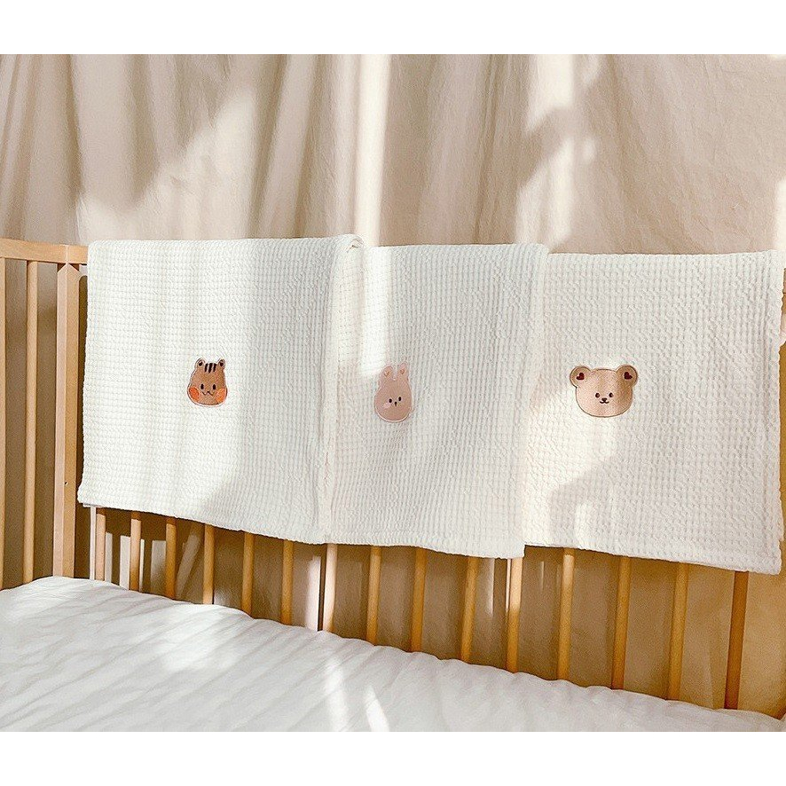 Chăn lưới Hàn Quốc, chăn đắp điều hòa cho bé thoáng khí , họa tiết dễ thương