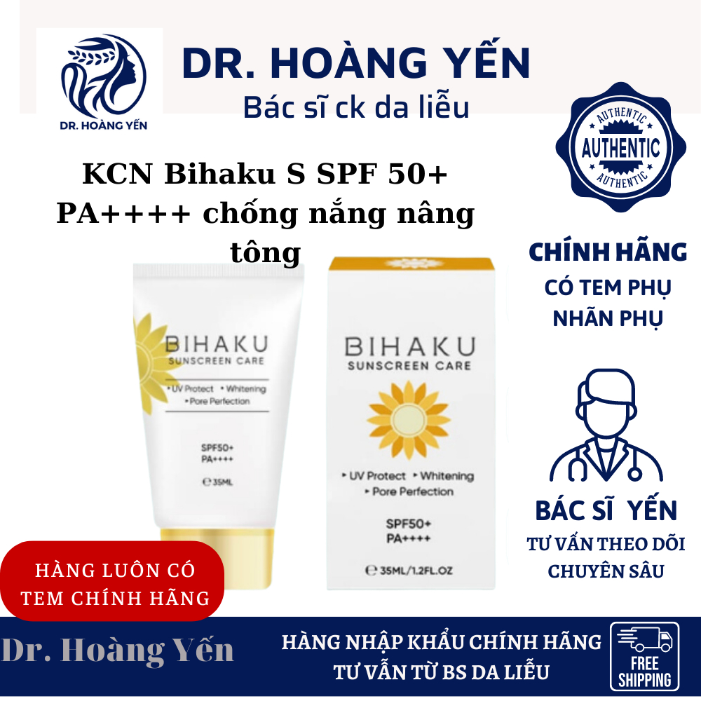 Kem chống nắng Bihaku Sunscreen Care SPF 50+ PA++++ chống nắng nâng tông