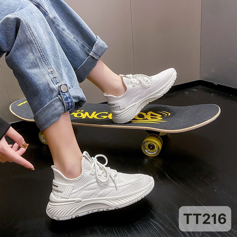 Giày Thể Thao Nữ Dệt Lưới Thông Thoáng 3cm-TT216