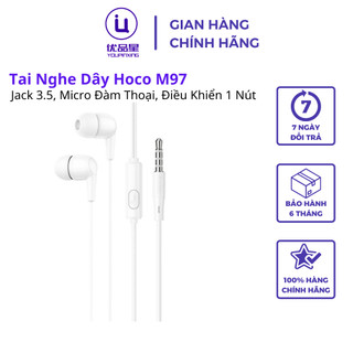 Tai nghe dây Hoco M97, jack cắm 3.5 mm, micro đàm thoại, dây dài 1m, hàng chính hãng