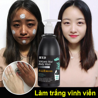 Sữa tắm trắng da xà phòng tắm trắng da sữa tắm bùn núi lửa 250ml Tẩy tế bào chết toàn thân làm trắng nhanh