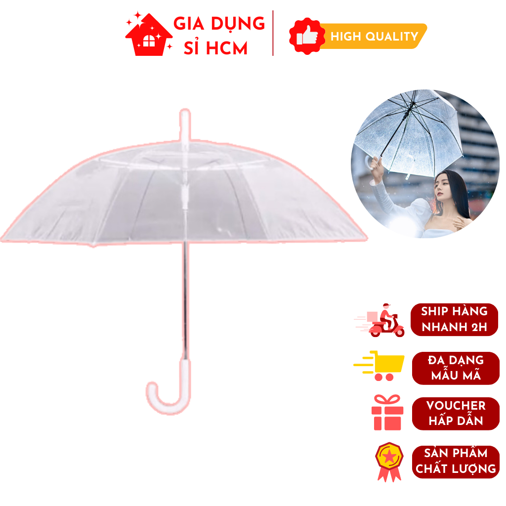 Ô Trong Suốt, Dù Che Mưa Trong Suốt Chụp Ảnh Sống Ảo, Hottrend Hàn Quốc