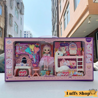 Luffi Đồ chơi trẻ em, quà tặng sinh nhật cho bé gái 2 3 4 5 6 7 tuổi. Đồ chơi búp bê công chúa Barbie kèm phụ kiên