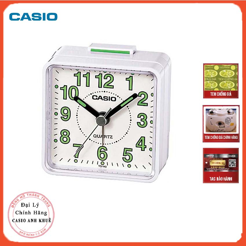 Đồng hồ để bàn - du lịch Casio TQ-140-7DF có báo thức ( 5.7 x 5.7 cm)