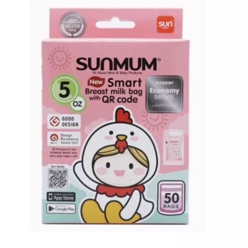 Hộp 50 Túi Trữ Sữa Sunmum 150ml Nhập Khẩu Thái Lan 3 Khóa Zip Chắc Chắn