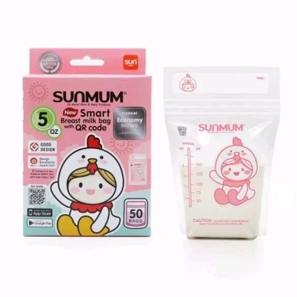 Hộp 50 Túi Trữ Sữa Sunmum 150ml Nhập Khẩu Thái Lan 3 Khóa Zip Chắc Chắn