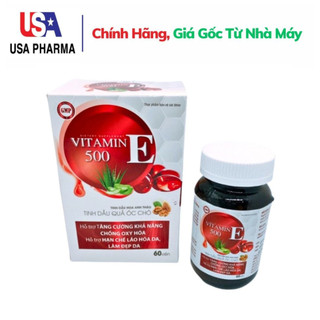 Viên uống đẹp da vitamin E 500 Tinh Dầu Quả Óc Chó Hoa Anh Thảo Giúp Đẹp Da Mờ Nám Cân Bằng Nội Tiết Tố - Lọ 60 viên