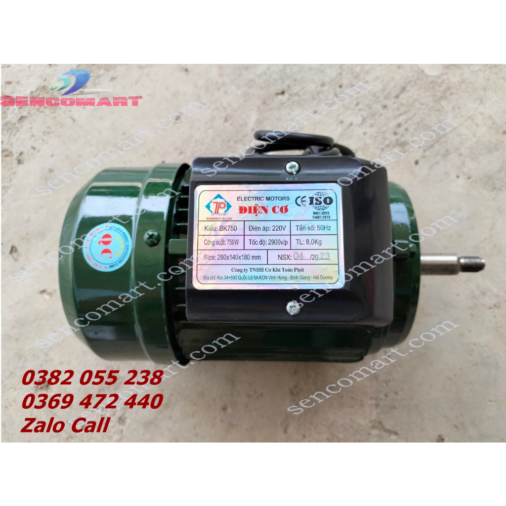 Mô tơ chạy điện 220v 750w vòng quay 2900v/p, lõi đồng